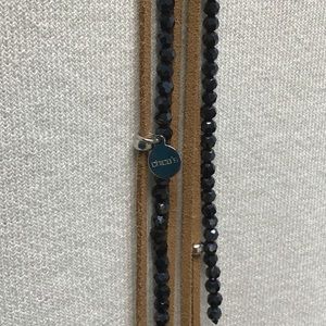 Chico’s necklace Navy and suede adjustable